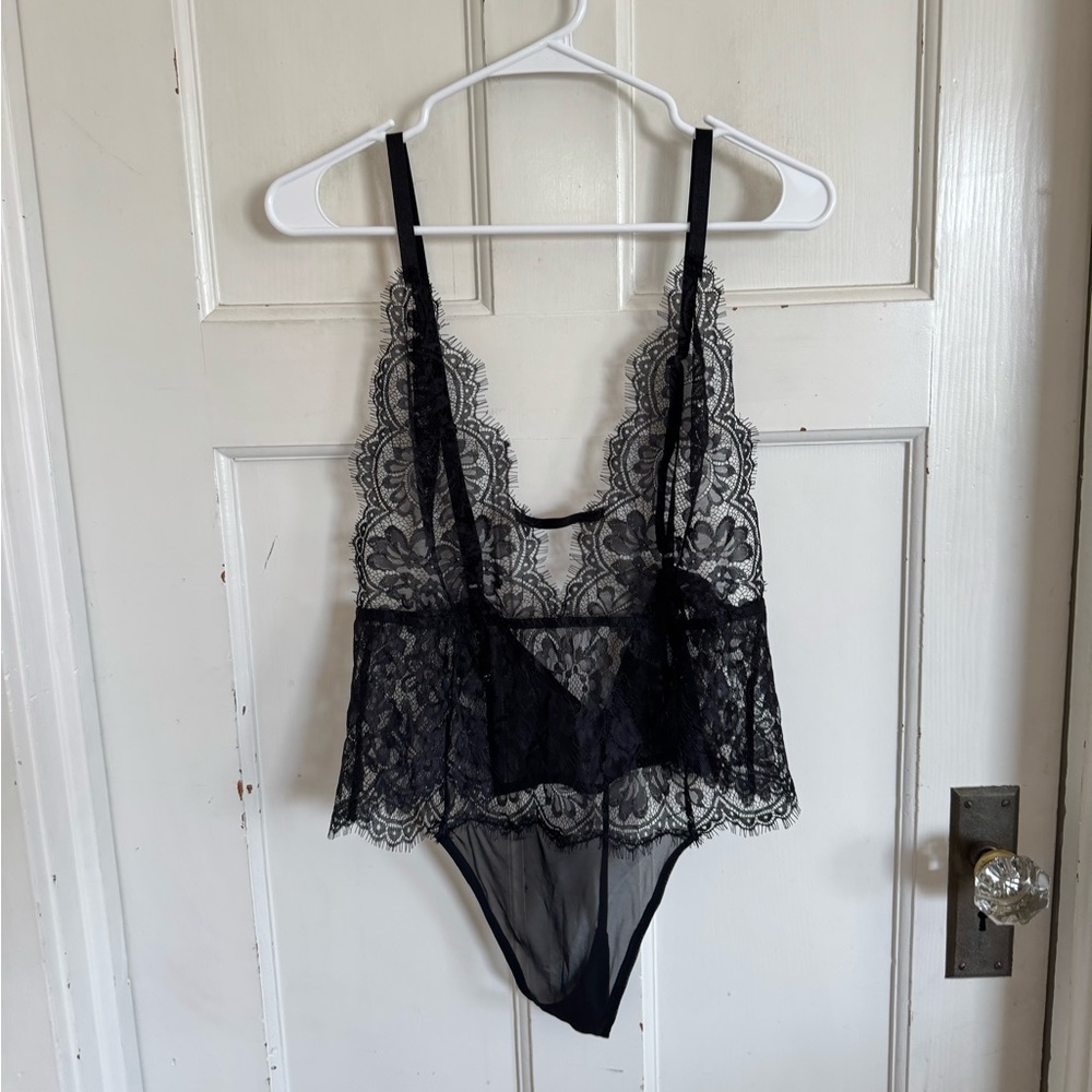 NWT Adore Me black lace lingerie‎ bodysuit size xl